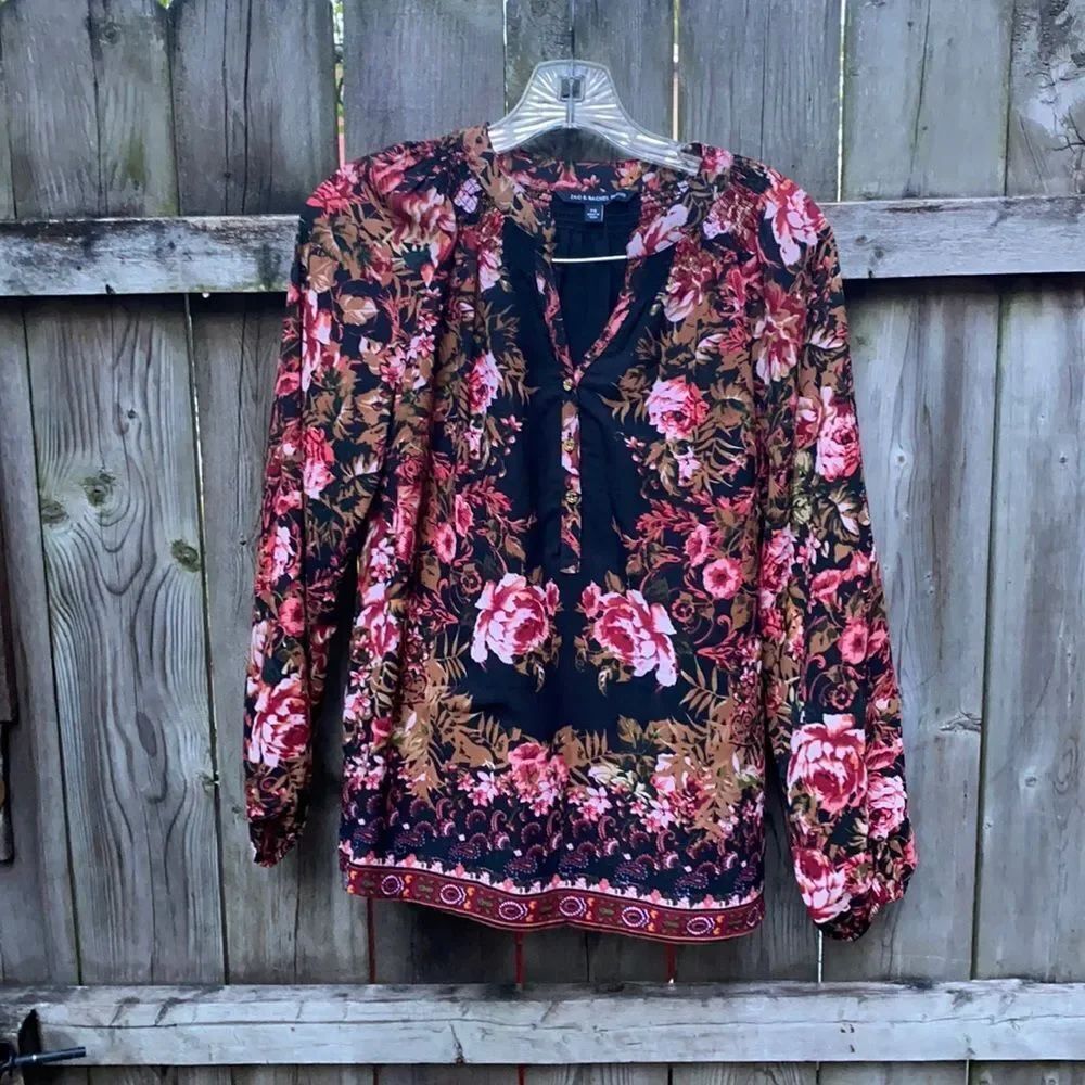 Zac & Rachel Petite Floral Top sz. Small